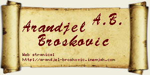 Aranđel Brošković vizit kartica